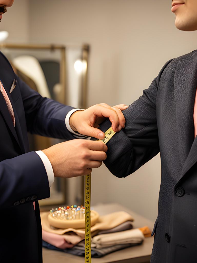 Tailor measuring a customer
