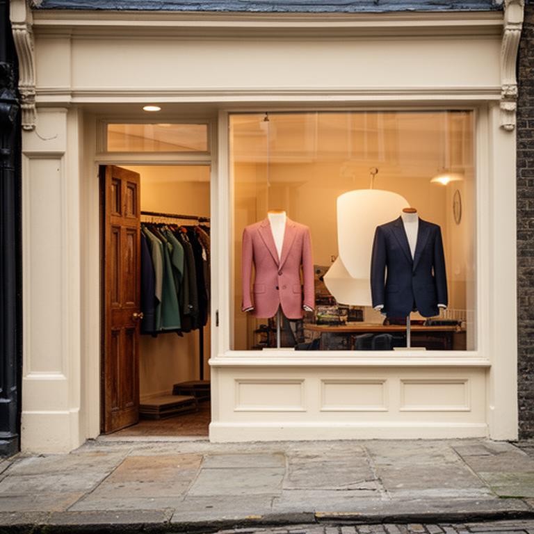 Welcoming tailoring workroom entrance on Peterswell Road in Barry with suit jackets on display